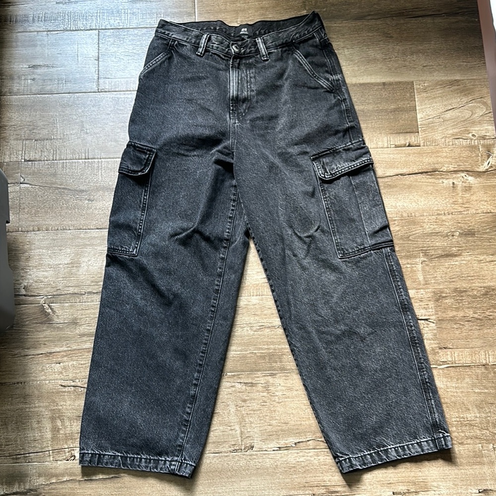 Black Cargo Jeans